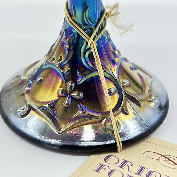 Fenton Spanish Lace Compote Amethyst Iridescent Carnival Glass 6.5" Tall-NOS/NWT - Picture 6 of 13